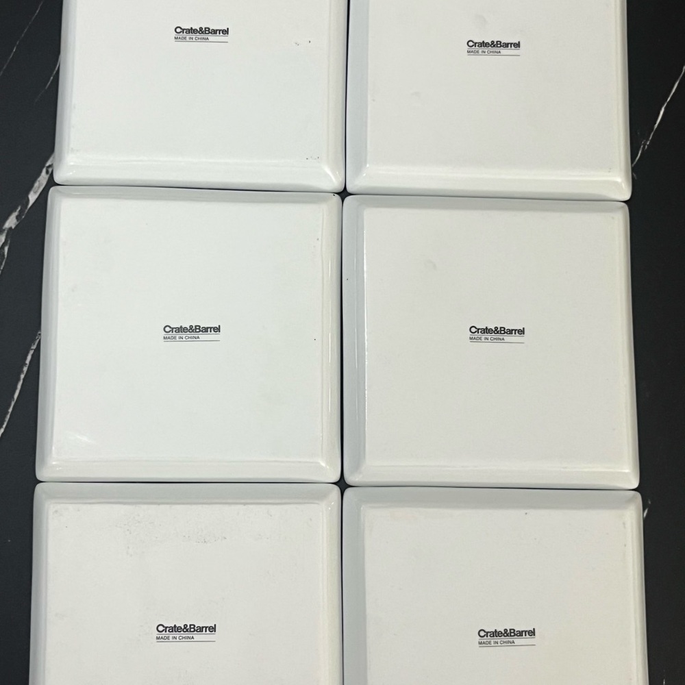 6 Crate & Barrel Road Trip City Scenes Appetizer Plates Global Cities 6” White - Picture 8 of 12